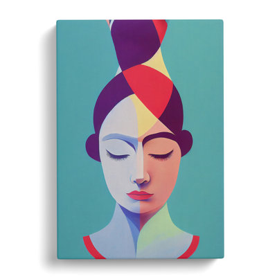 Abstract Face Of A Woman No.3 - Wrapped Canvas
