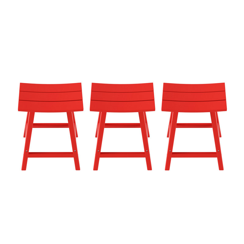 Tabouret d'extérieur Laguna, Tabouret de comptoir (siège d'une hauteur de 24 p, Rouge
