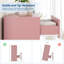 Commode 5 tiroirs en bois rose avec poignées dorées - Commode et table de chevet modernes pour chambre à coucher, placard, salon, couloir, armoire de rangement-1020639324