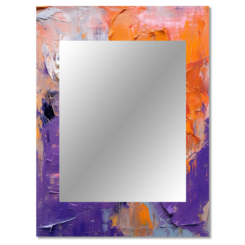 Évolution des mouvements abstraits expressionnisme II - peinture abstraite, miroir mural décoratif, miroir mauve, impression sur métal