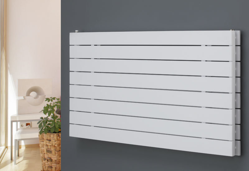 Andrew Horizontal Designer Radiator, White, 59.5 cm H x 90 cm W x 8.6 cm D