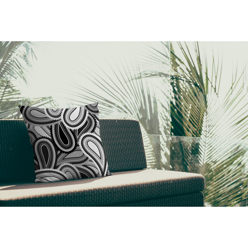 Housse et insert de coussin décoratif en polyester, L 15 po x H 15 po, Noir