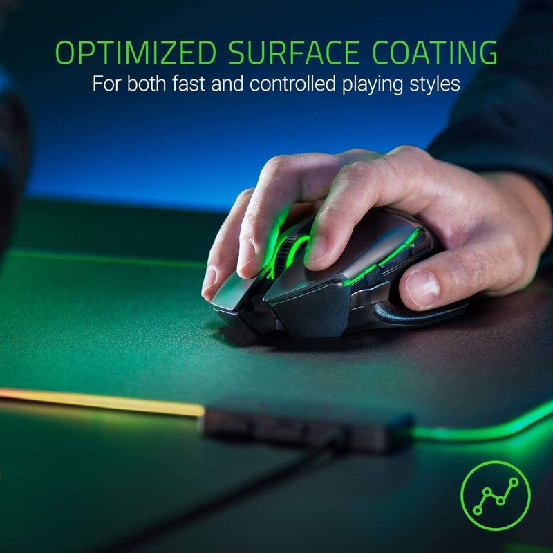 RGB Gaming Mouse Pad: Built-In Cable Management, Balanced Control & Speed, Non-Slip Rubber Base