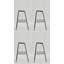 Tabouret de comptoir TA - Noir - Base noire-94310233-94310234-94310238