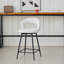 Swivel Upholstered Bar Stool with Iron Frame-1544208729
