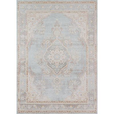 Vierzon Oriental Power Loom Blue Rug