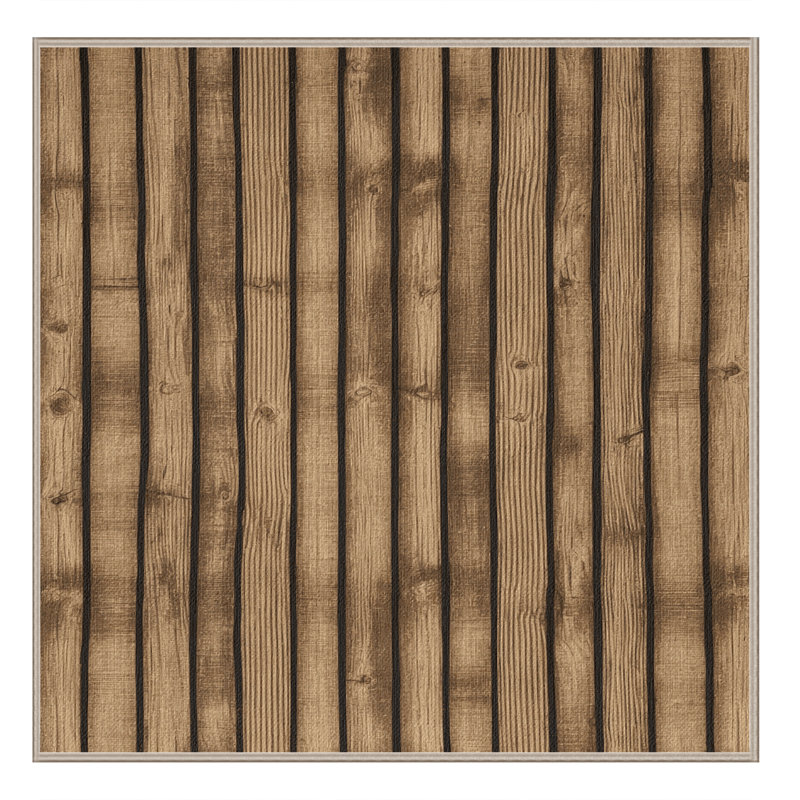 Washable Split Rail Fence Farm Area Rug, Square 6'