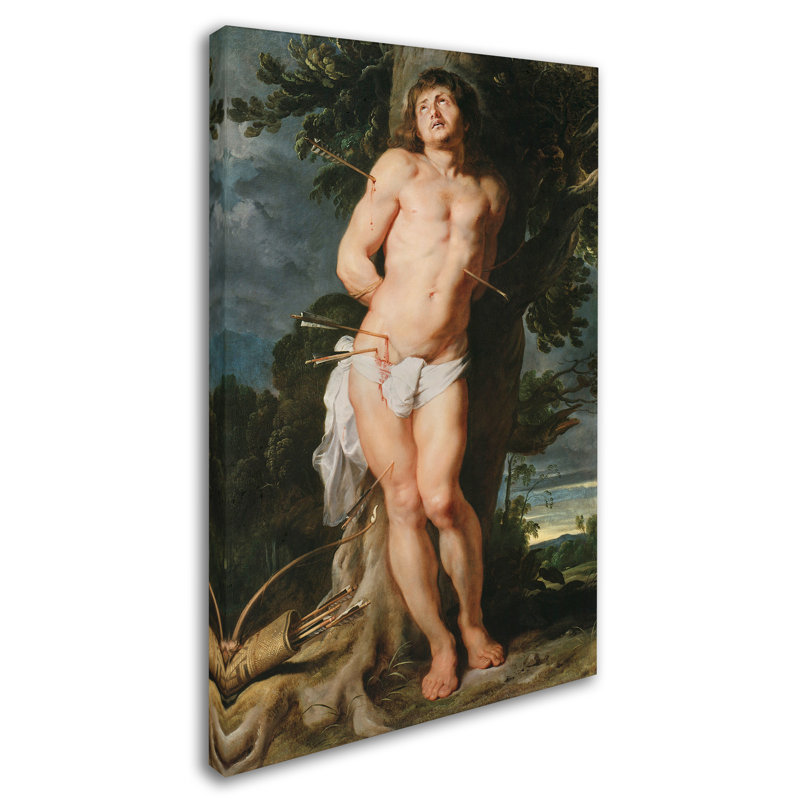 « st sebastian » par impression sur toile tendue Peter Paul Rubens, H 32 po x l 22 po