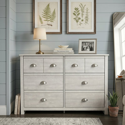 Bhure 46.1" W 6-Drawer Wood Double Dresser