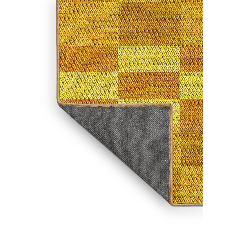 Tapis géométrique jaune, Rectangle 7 pi x 10 pi