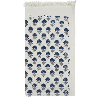 Luxury Floral Hand Block Print Waffle Cottton Hand Towels - Eco-Friendly, Stylish Home Accessories "Strawberry"