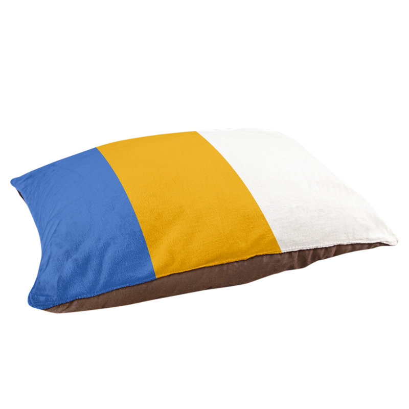 Coussin de lit pour chien Cincinnati, Bleu / Doré moyen, Grand (l 40 po x P 30 po x H 6,5 po)