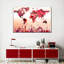 «Rose Gold World Map», reproduction sur toile-1138046774