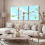 Ensemble de 3 tableaux muraux sur toile tendue représentant des fleurs de magnolia-1494973833