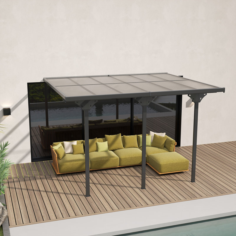 10 Ft. W x 10 Ft. D Aluminum Pergola with Canopy, 12' x 10'