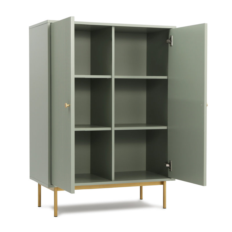 Ajasia 2 -Door Rectangle Accent Cabinet, Green