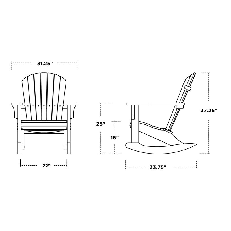 POLYWOOD Seashell Rocking Chair, Hunter Green