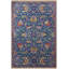 Tapis bleu lavable à motif floral multicolore-923045155