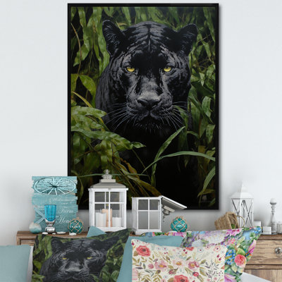 «Black Green Panther Texture Of The Jungle», reproduction sur toile