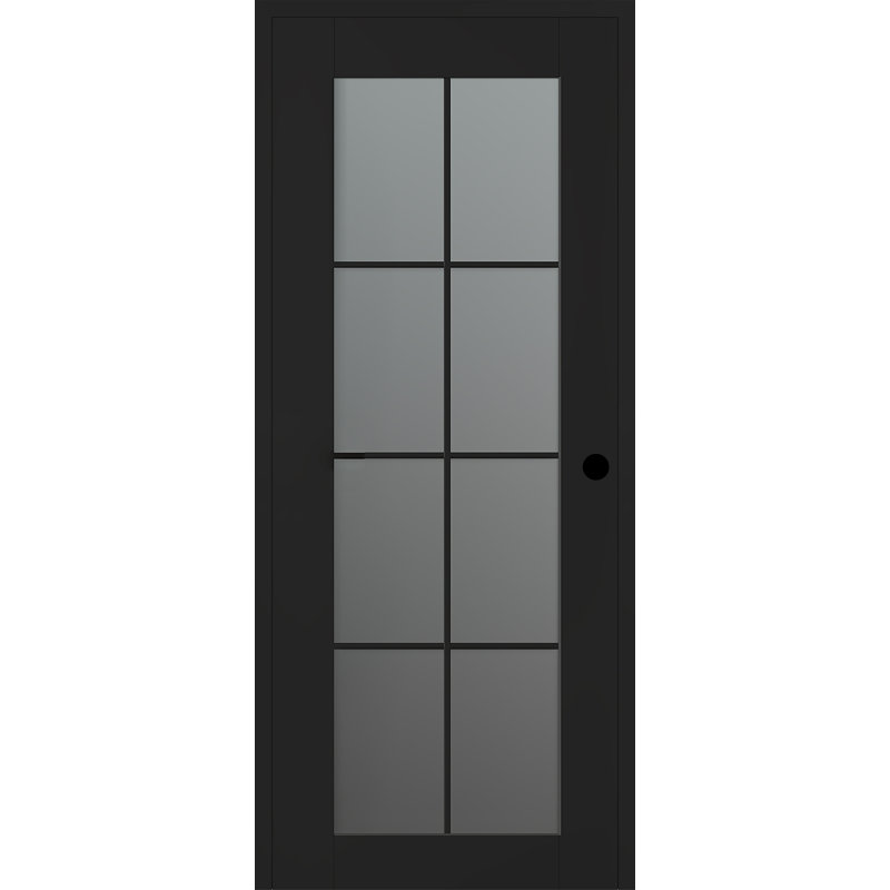 Portes françaises en verre Avon sans quincaillerie d'installation, Noir mat, 95,24 po x l 29,75 po, Droite