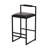 Black Bar Stool With Backrest Set Of 2 Counter Height PU Leather Upholstered Bar Chairs With Footrest