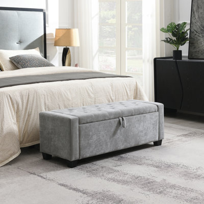 Repose-pieds 48 po avec rangement, banc de rangement pour repose-pieds