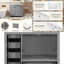 Meuble-lavabo gris 36 po avec lavabo en céramique, 2 portes à fermeture douce et 5 tiroirs, armoire de rangement en bois massif et panneau de fibres à densité moyenne-1346654513