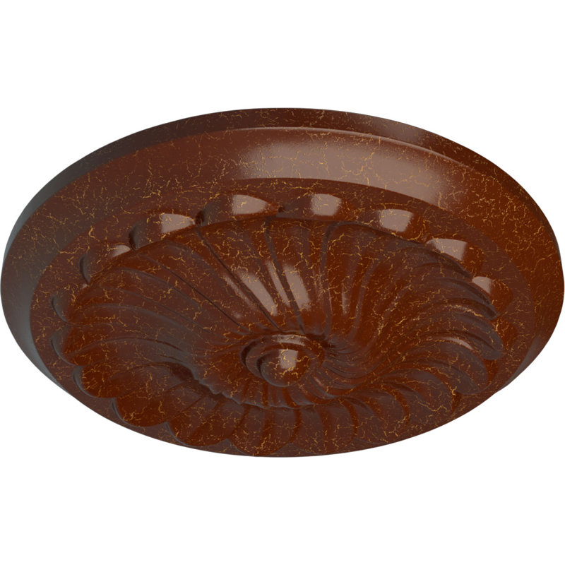 Médaillon de plafond en spirale Endurathane, Acajou poli craquelé