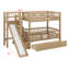 Lit superposé multifonctionnel avec escalier de rangement, glissade et tiroirs pratiques