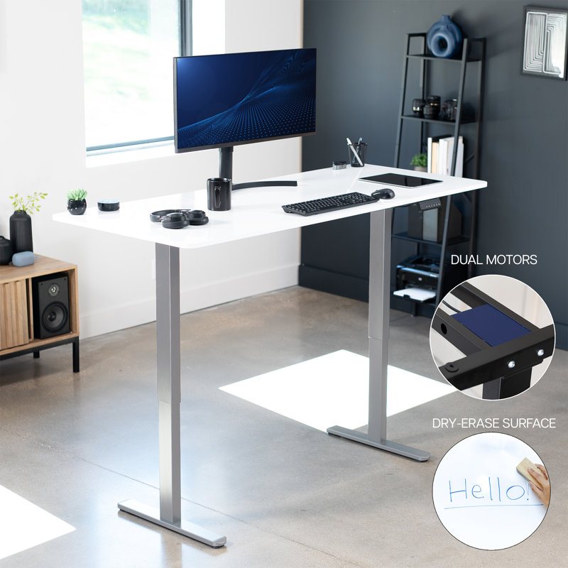 VIVO Electric Dual Motor 71” x 30” Standing Desk, E2B7B Series, Whiteboard/Gray