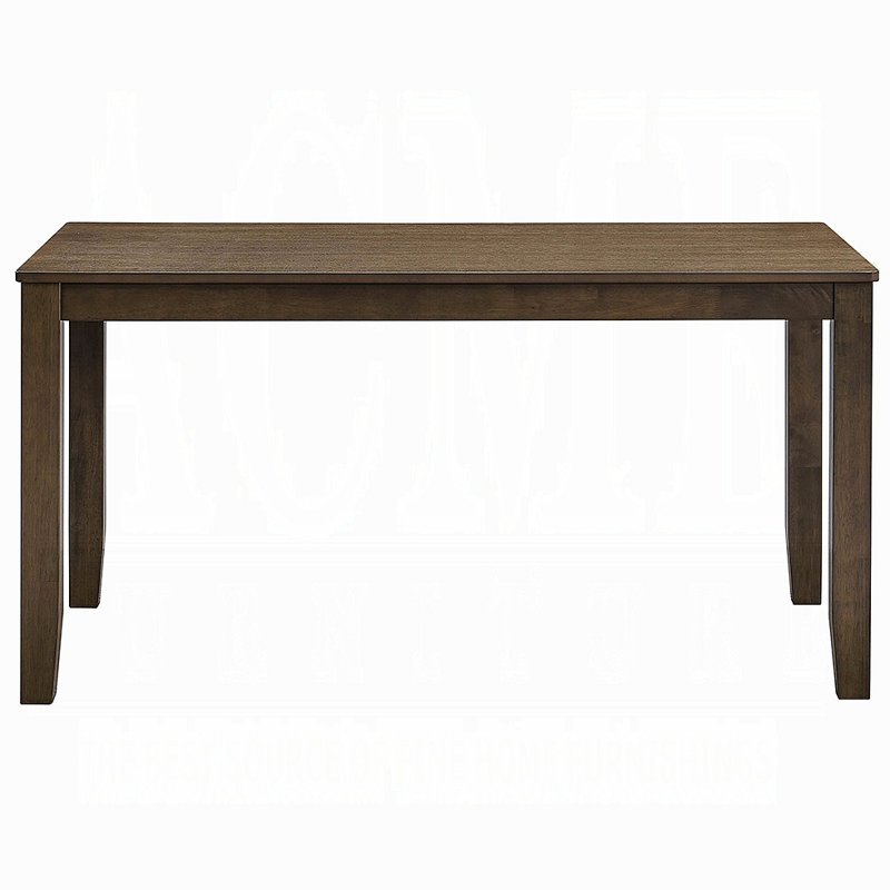 Rectangular Dining Table 1Pc Solid Rubber Wood Kitchen Furniture