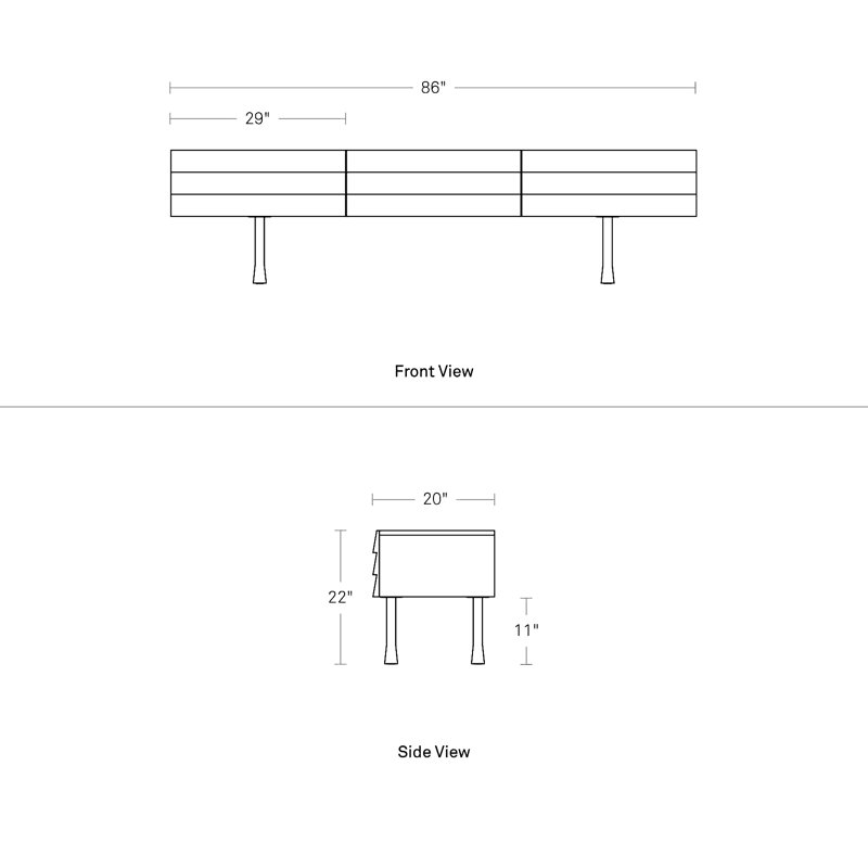 Lap 86'' W Solid Wood Sideboard
