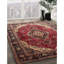 Tapis brun / rouge en laine / polyester tissé à la machine de style oriental Deahl-1537624954