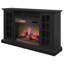 Manteau de cheminée électrique duraflame® pour téléviseur de 65 po ou moins et armoires de rangement de style campagnard, frêne noir gaufré