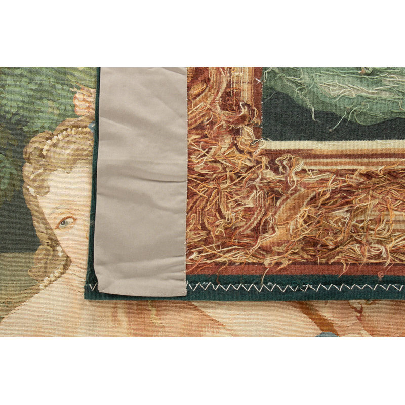 Hand-Knotted High-Quality Green and Red Area Rug