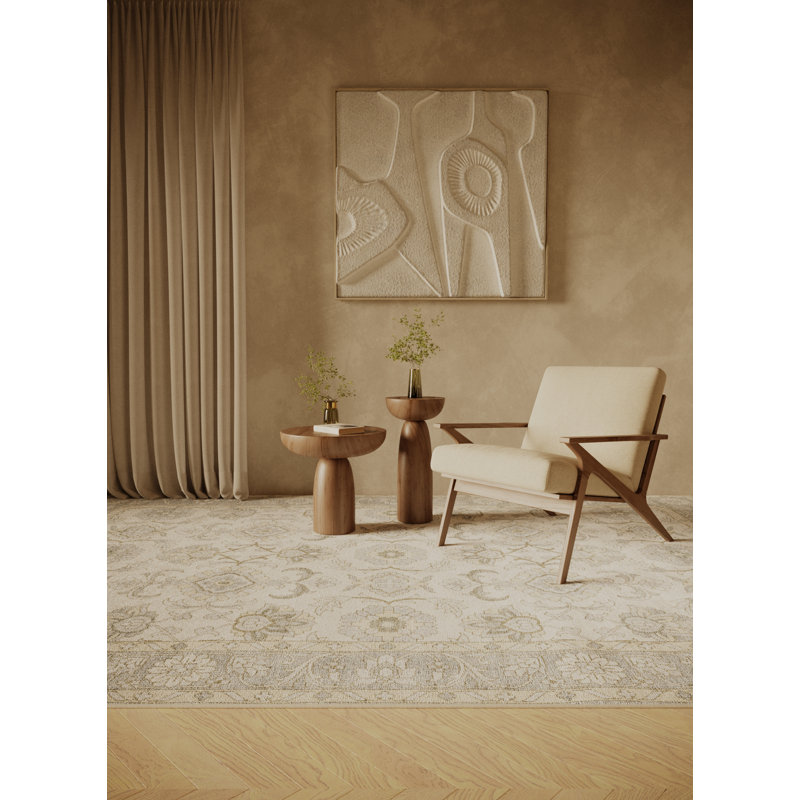 Flem Hand Loomed Washable Oriental Indoor Rug, Square 7'