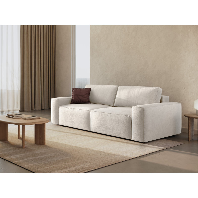 Biles 4 Seater Boucle Sofa Bed, White