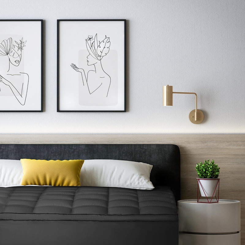 Protège-matelas 2 po Bryes Alwyn Home, Complète, gris