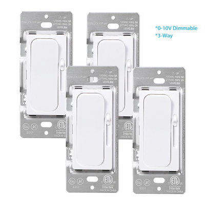 3-Way 0-10V Dimmer Switch 120/277V, Low Voltage Dimmer Light Switch