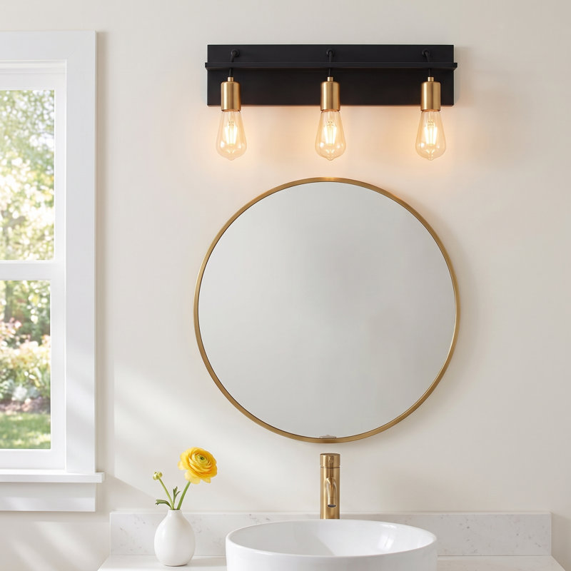 Alar Lonnie 3-Light Dimmable Bath Bar, No Bulb