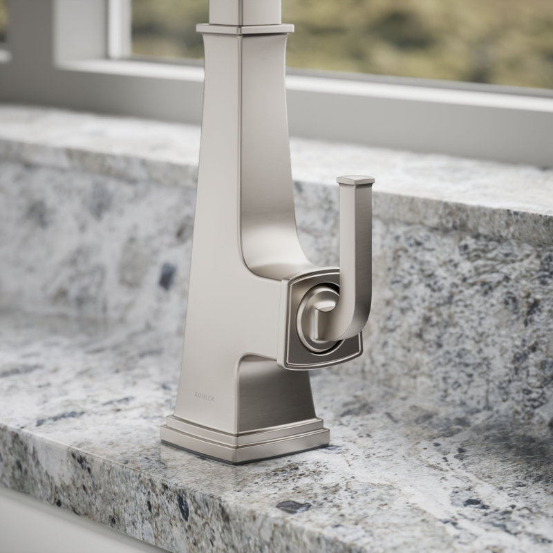 Riff Pull-Down Kitchen Sink Faucet with Three-Function Sprayhead, Single-Handle Kitchen Faucet, Vibrant Stainless
