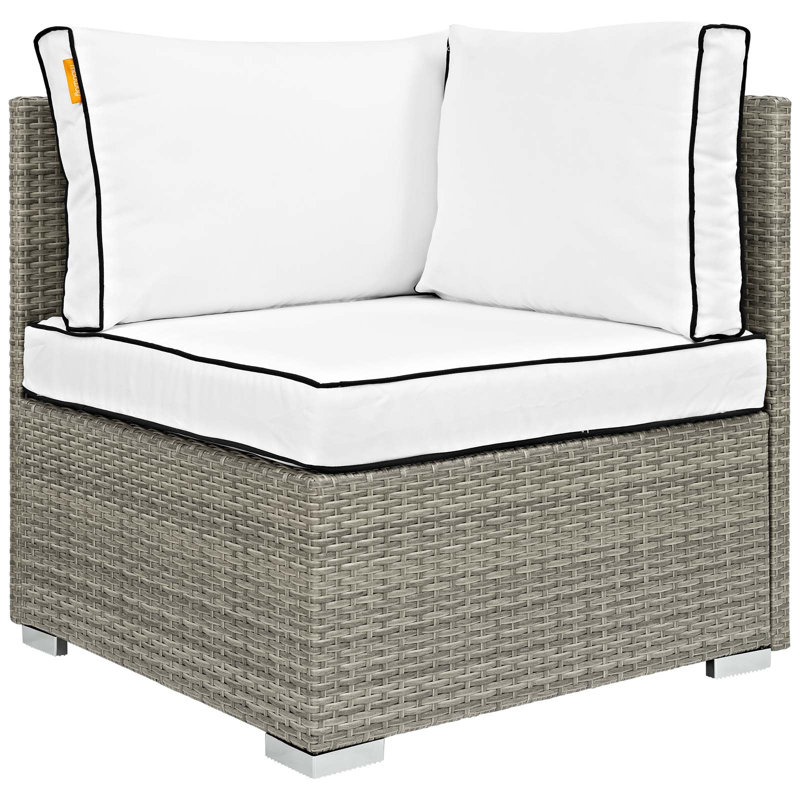 Modway Havenside Home Bocabec Fabric Outdoor Patio Corner, White