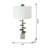 Verdant Agate-Slice Table Lamp with Marble Base 15"Dia. x 29.5" - Green, White