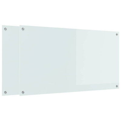 Vidaxl Kitchen Backsplash White 80 X 40 Cm Tempered Glass