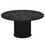 Table de salle à manger ronde cannelée moderne 47,24 "avec base en métal pour 4 à 6 personnes (table unique, sans chaise)