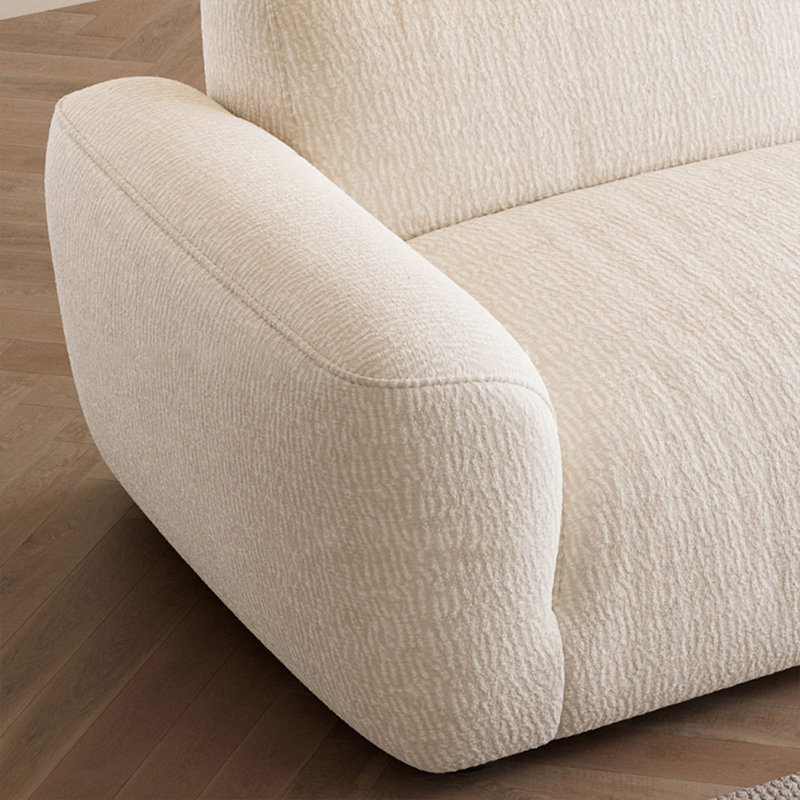 Canapé modulaire réglable en chenille blanc crème, H 33,86 po x l 118,11 po x P 40,55 po