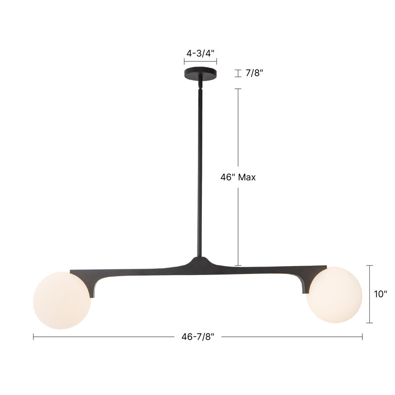 Briar 47-in Gold Linear Pendant, Matte Black