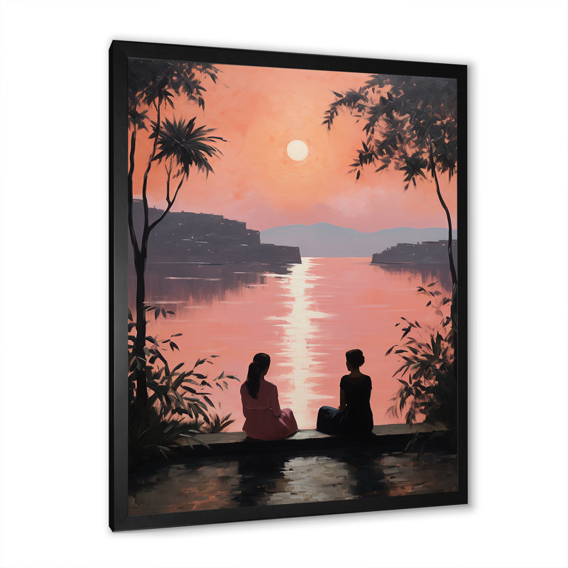 Tranquil Yoga Retreat 2 - Yoga, art mural, Cadre simple noir, H 32 po x l 24 po x P 1 po