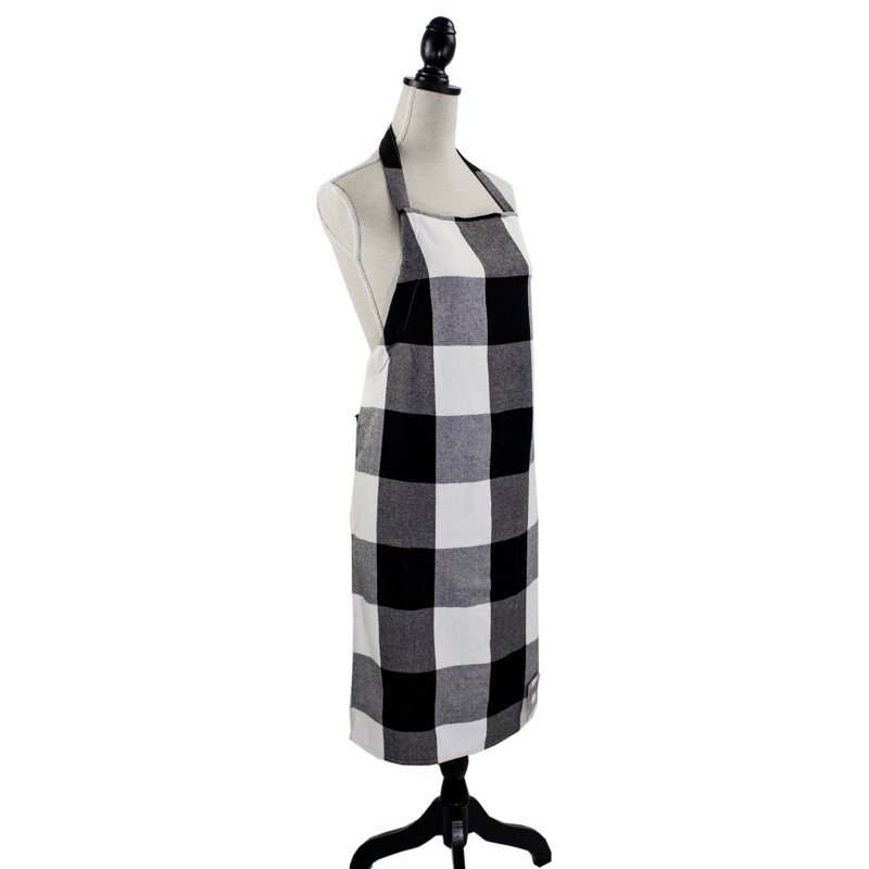 Tablier de cuisine en coton rouge et noir Holiday, Noir / blanc