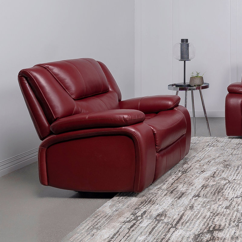 Red Upholstered Glider Recliner Chair